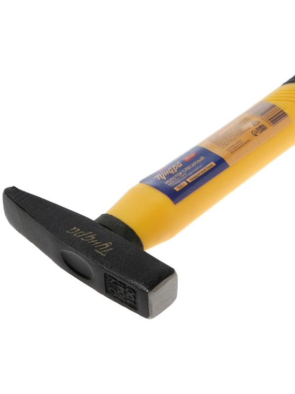 Молоток слесарный ТУНДРА ПРОФИ, квадратный боек, фиберглассовая 3К рукоятка, 100 г