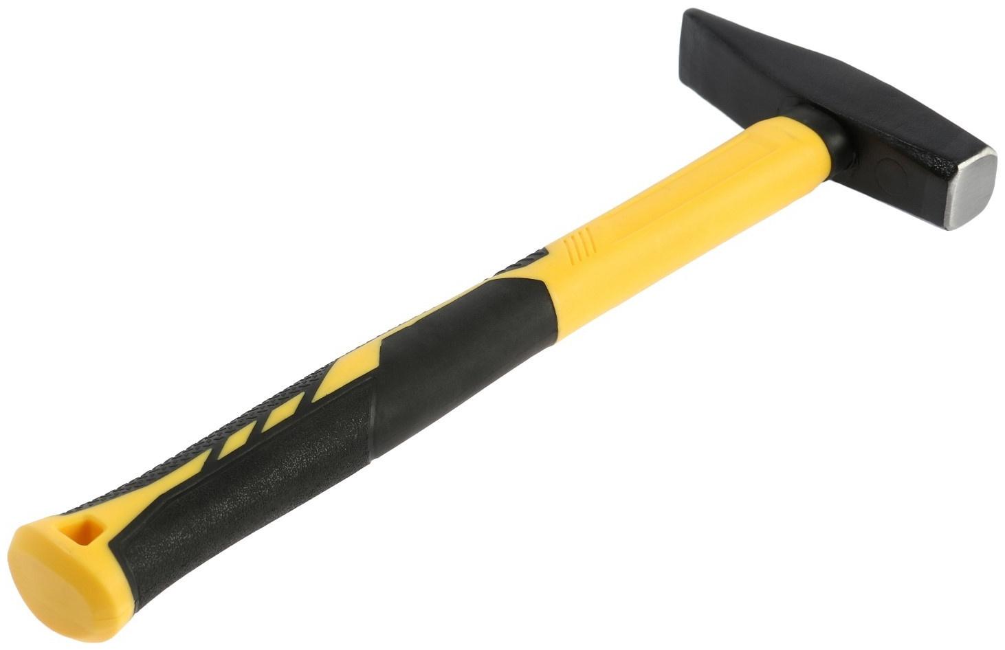 Молоток слесарный ТУНДРА ПРОФИ, квадратный боек, фиберглассовая 3К рукоятка, 300 г