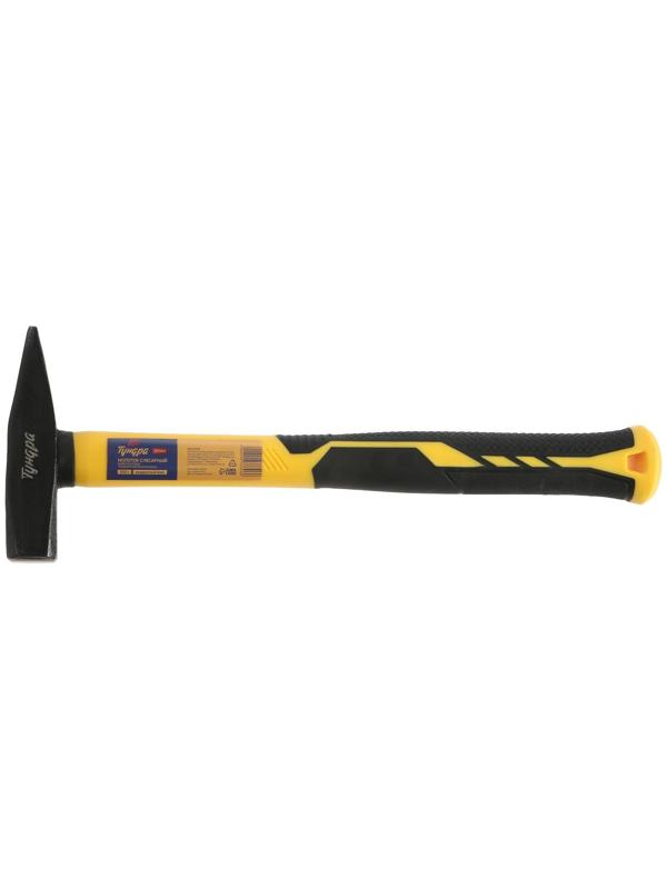 Молоток слесарный ТУНДРА ПРОФИ, квадратный боек, фиберглассовая 3К рукоятка, 300 г