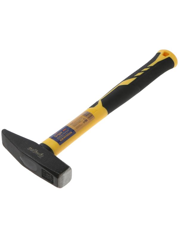 Молоток слесарный ТУНДРА ПРОФИ, квадратный боек, фиберглассовая 3К рукоятка, 400 г