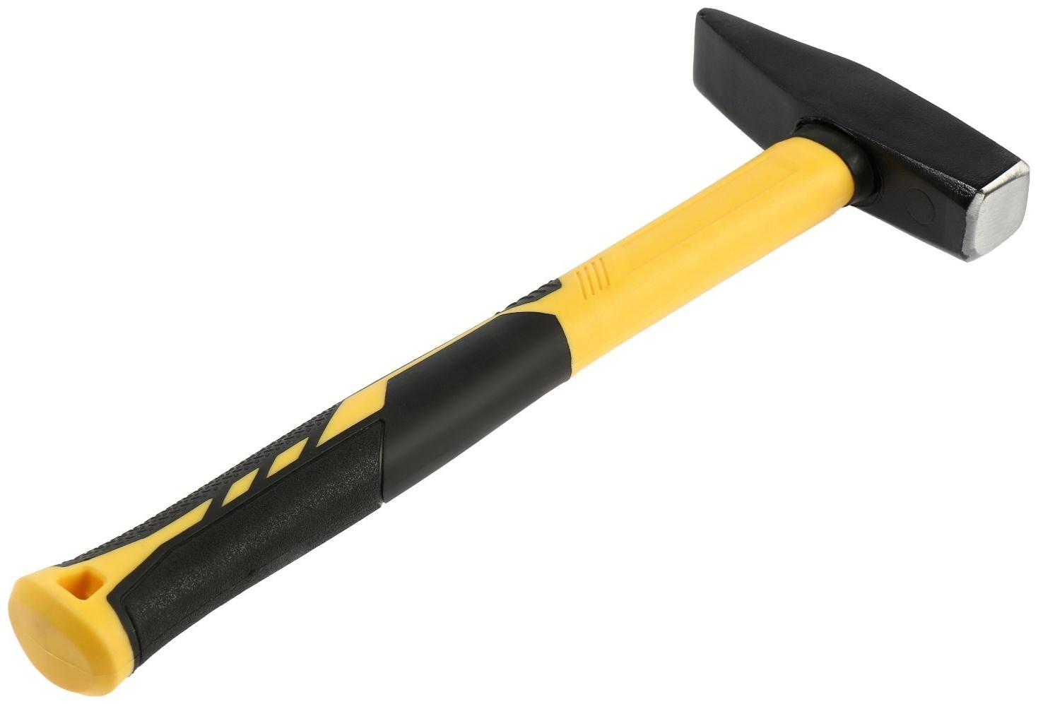 Молоток слесарный ТУНДРА ПРОФИ, квадратный боек, фиберглассовая 3К рукоятка, 500 г