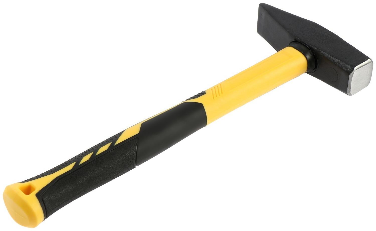 Молоток слесарный ТУНДРА ПРОФИ, квадратный боек, фиберглассовая 3К рукоятка, 600 г