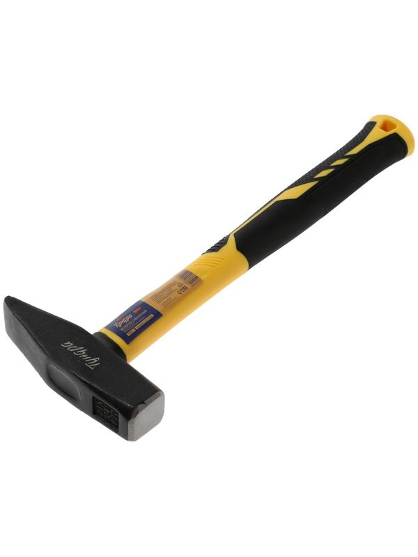 Молоток слесарный ТУНДРА ПРОФИ, квадратный боек, фиберглассовая 3К рукоятка, 600 г