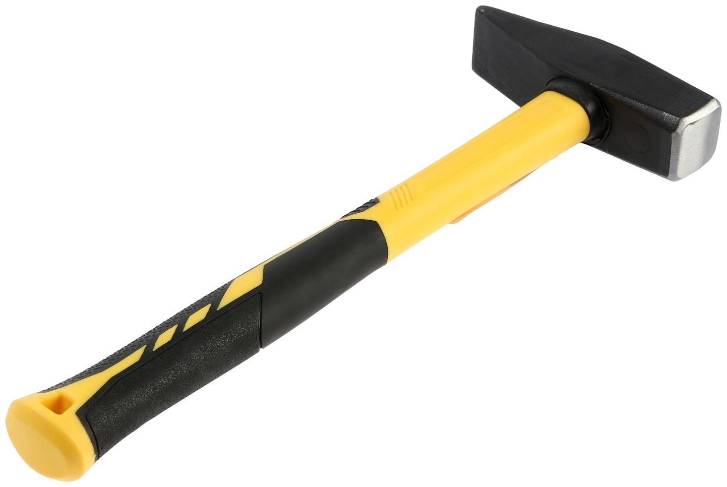 Молоток слесарный ТУНДРА ПРОФИ, квадратный боек, фиберглассовая 3К рукоятка, 800 г