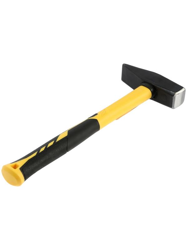 Молоток слесарный ТУНДРА ПРОФИ, квадратный боек, фиберглассовая 3К рукоятка, 800 г