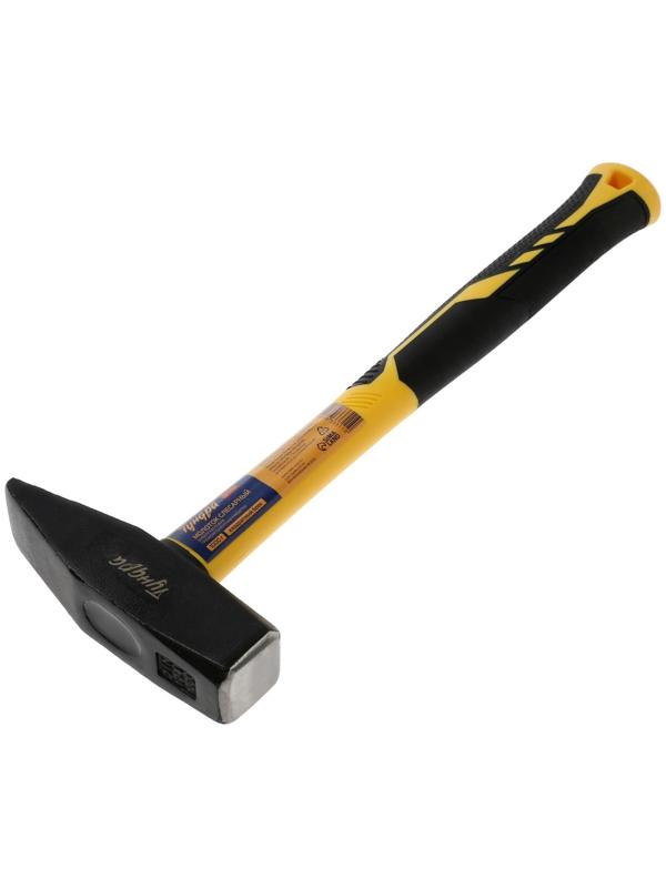 Молоток слесарный ТУНДРА ПРОФИ, квадратный боек, фиберглассовая 3К рукоятка, 1000 г