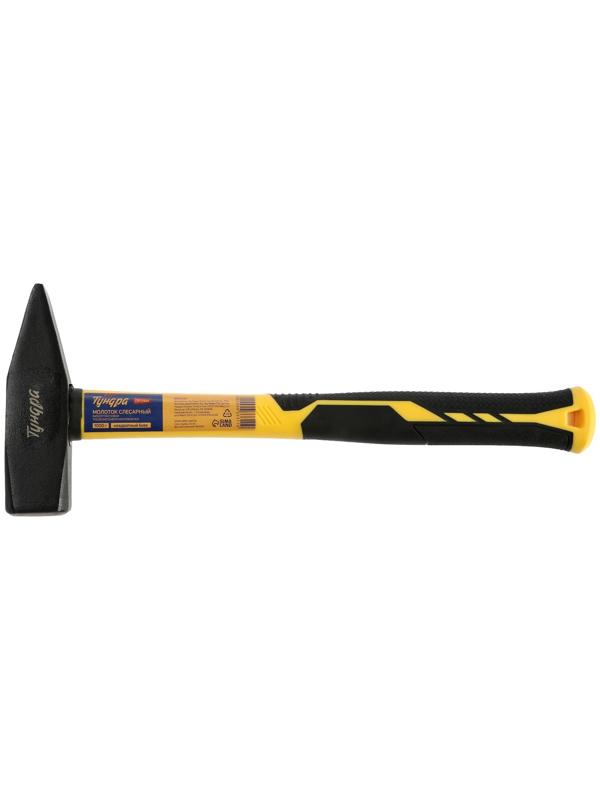 Молоток слесарный ТУНДРА ПРОФИ, квадратный боек, фиберглассовая 3К рукоятка, 1000 г