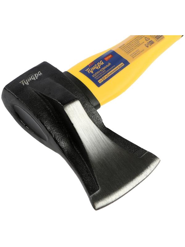Колун кованый ТУНДРА ПРОФИ, клиновидная форма, фиберглассовое 3К топорище 37 см, 1 кг