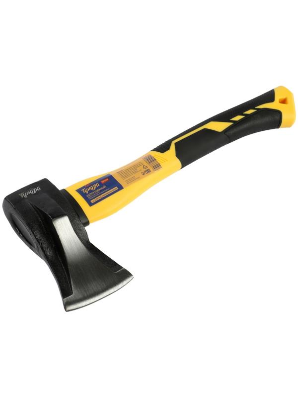 Колун кованый ТУНДРА ПРОФИ, клиновидная форма, фиберглассовое 3К топорище 37 см, 1 кг