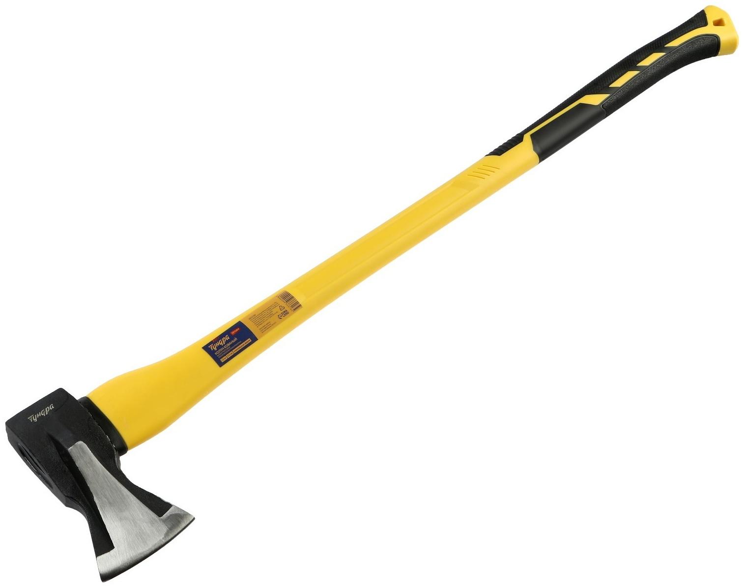 Колун кованый ТУНДРА ПРОФИ, клиновидная форма, фиберглассовое 3К топорище 90 см, 1.5 кг