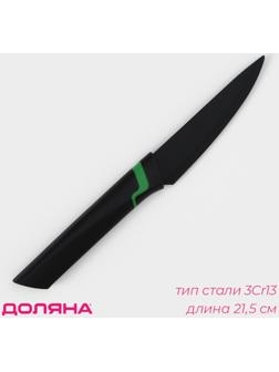 Нож кухонный для овощей Доляна Simplex, длина лезвия 10 см, цвет чёрный