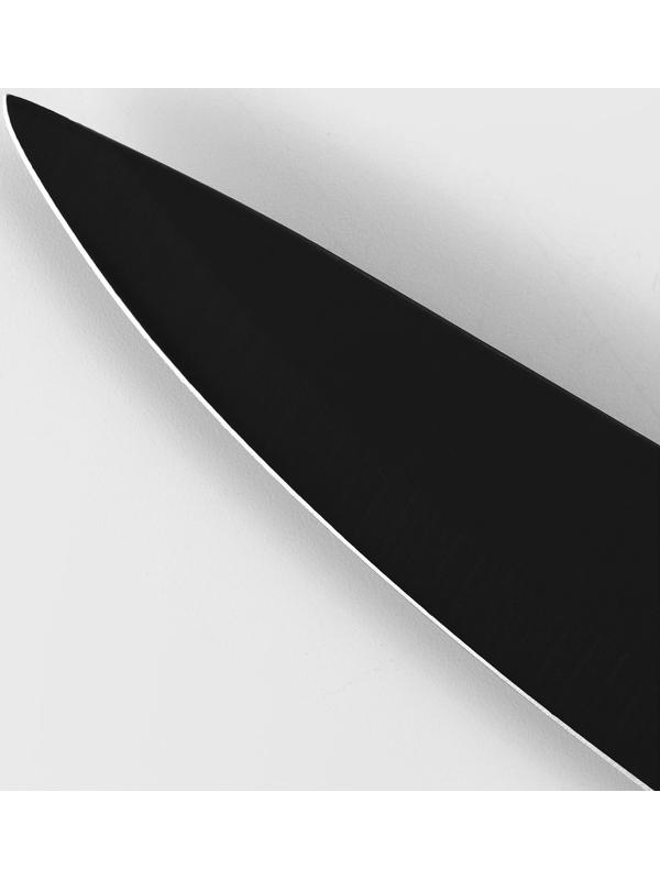 Нож кухонный для овощей Доляна Simplex, длина лезвия 10 см, цвет чёрный