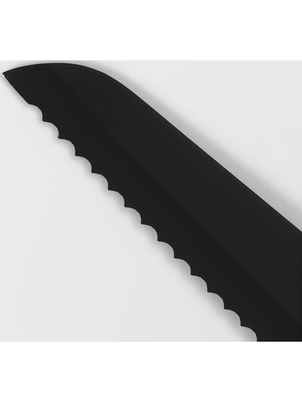 Нож кухонный для хлеба Доляна Simplex, длина лезвия 19 см, цвет чёрный