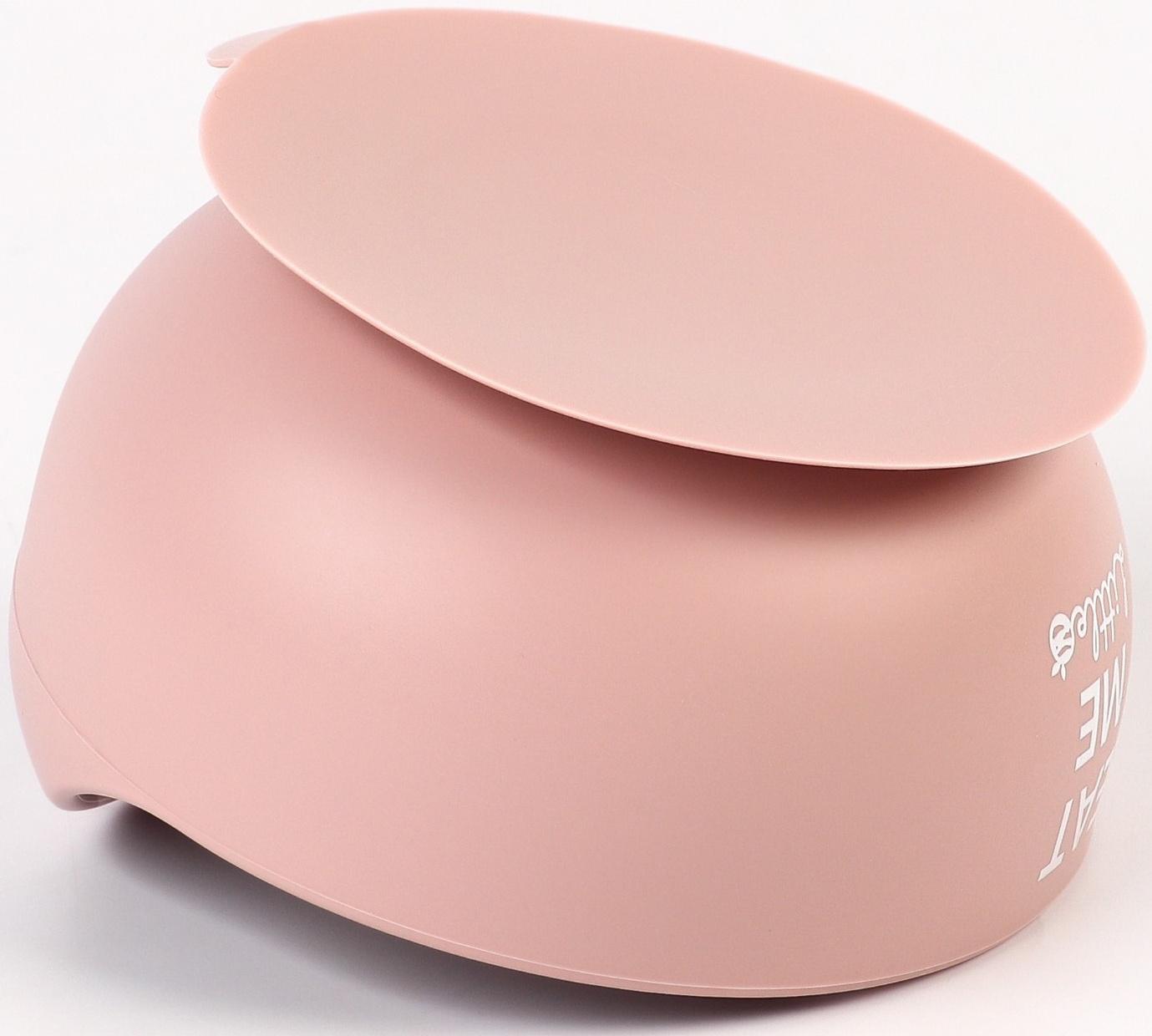 Тарелка детская, на присоске 300мл., M&B, 12х8х5, пыльная роза