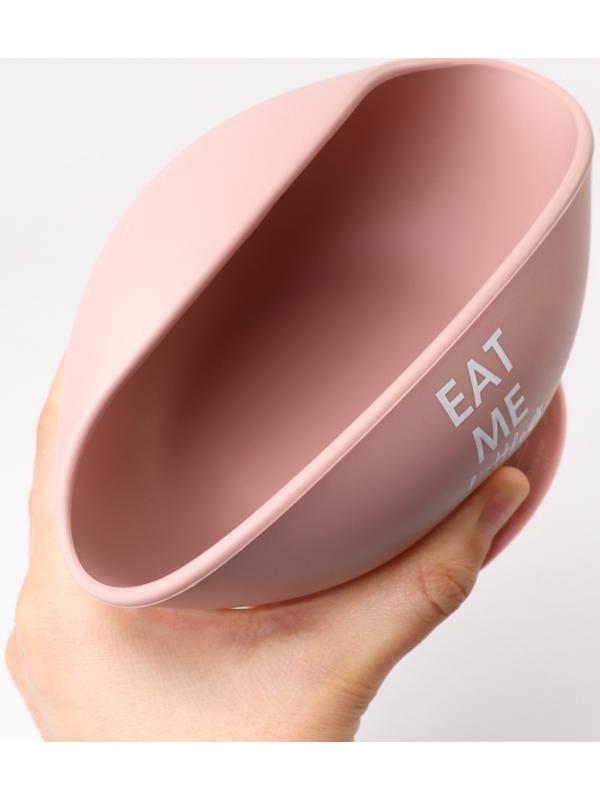 Тарелка детская, на присоске 300мл., M&B, 12х8х5, пыльная роза