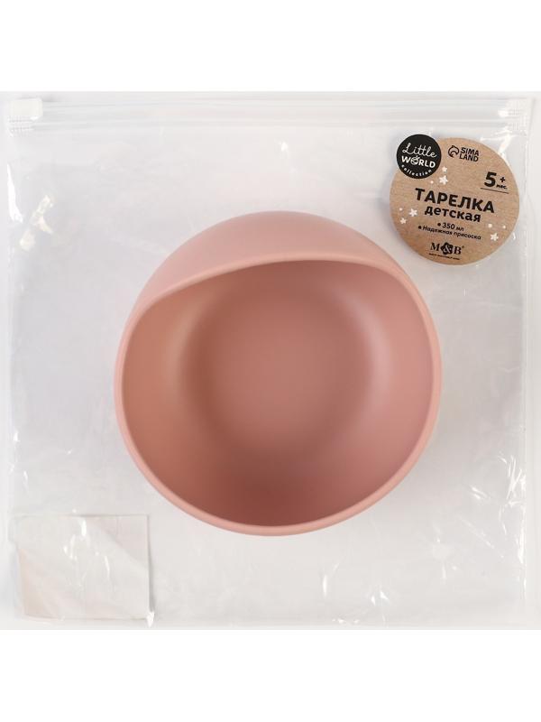 Тарелка детская, на присоске 300мл., M&B, 12х8х5, пыльная роза