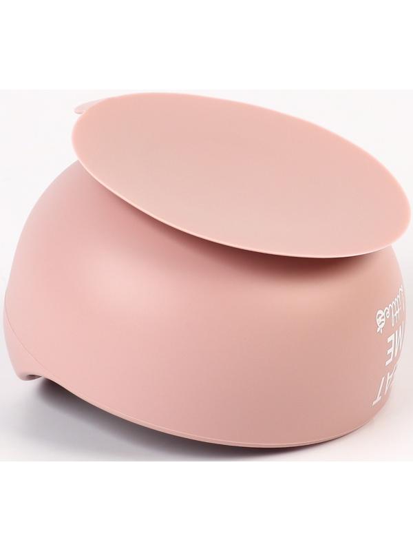 Тарелка детская, на присоске 300мл., M&B, 12х8х5, пыльная роза