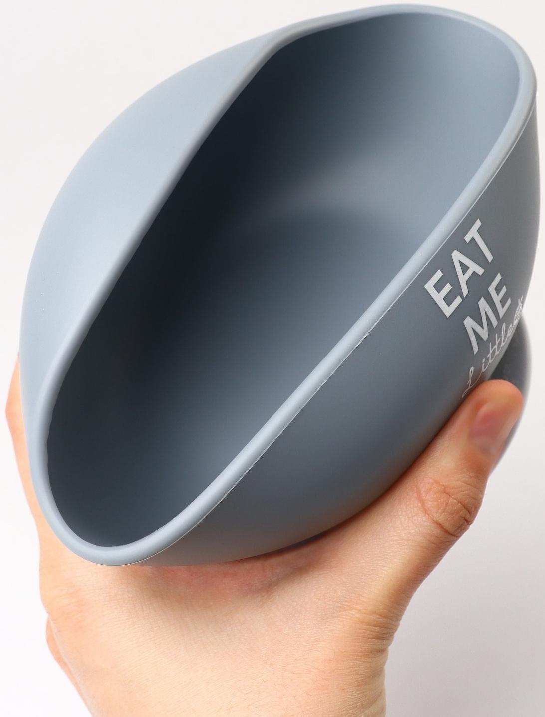 Тарелка детская, на присоске 300мл., M&B, 12х8х5, серый