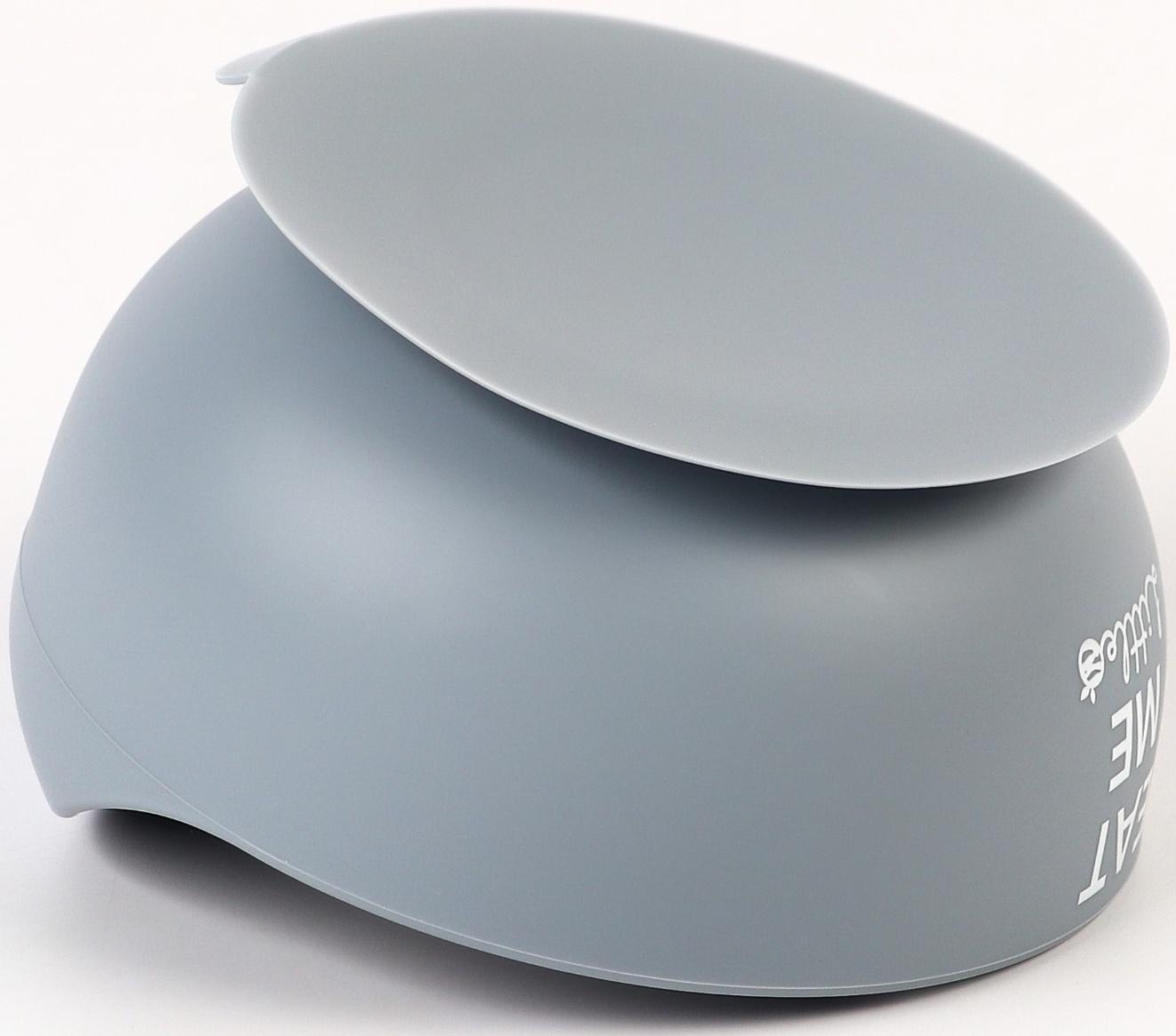 Тарелка детская, на присоске 300мл., M&B, 12х8х5, серый