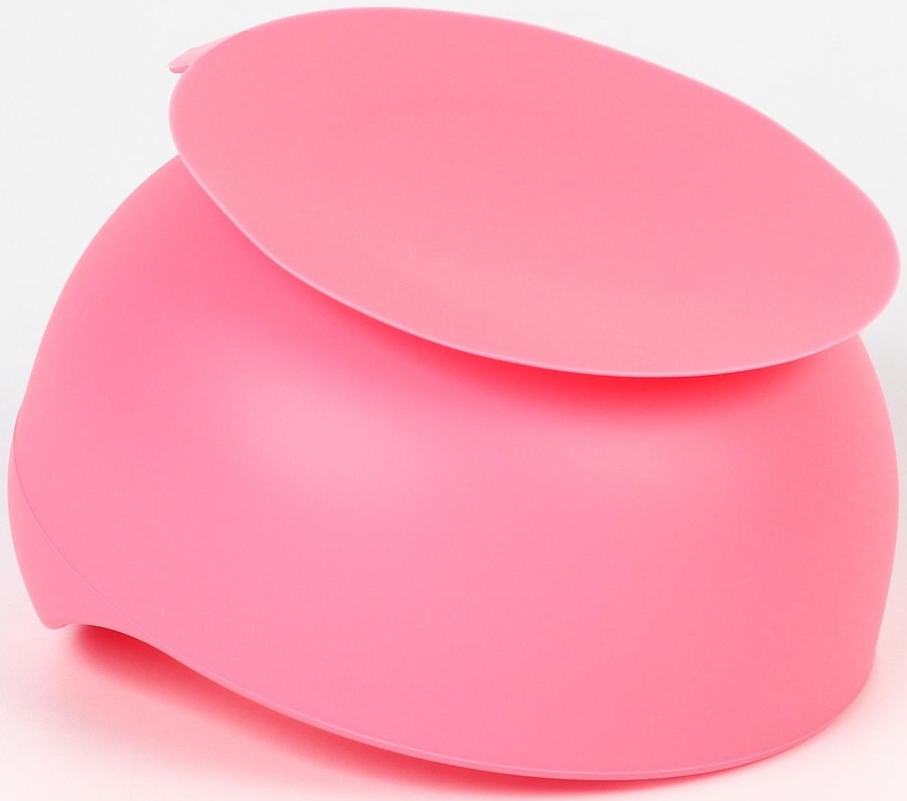 Тарелка детская, на присоске 300мл., Крошка Я, 12х8х5, розовый