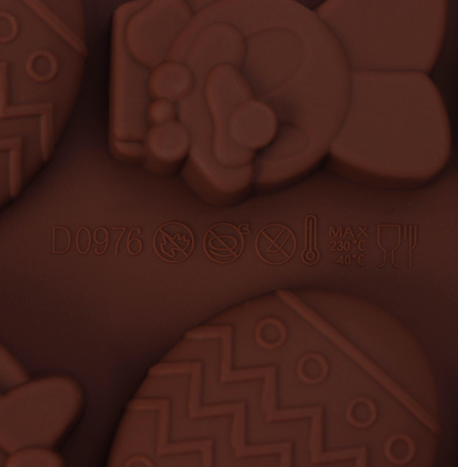 Форма силиконовая для кондитерских украшений Доляна «Пасха», 18,8×10×1,5 см, 8 ячеек, цвет коричневый