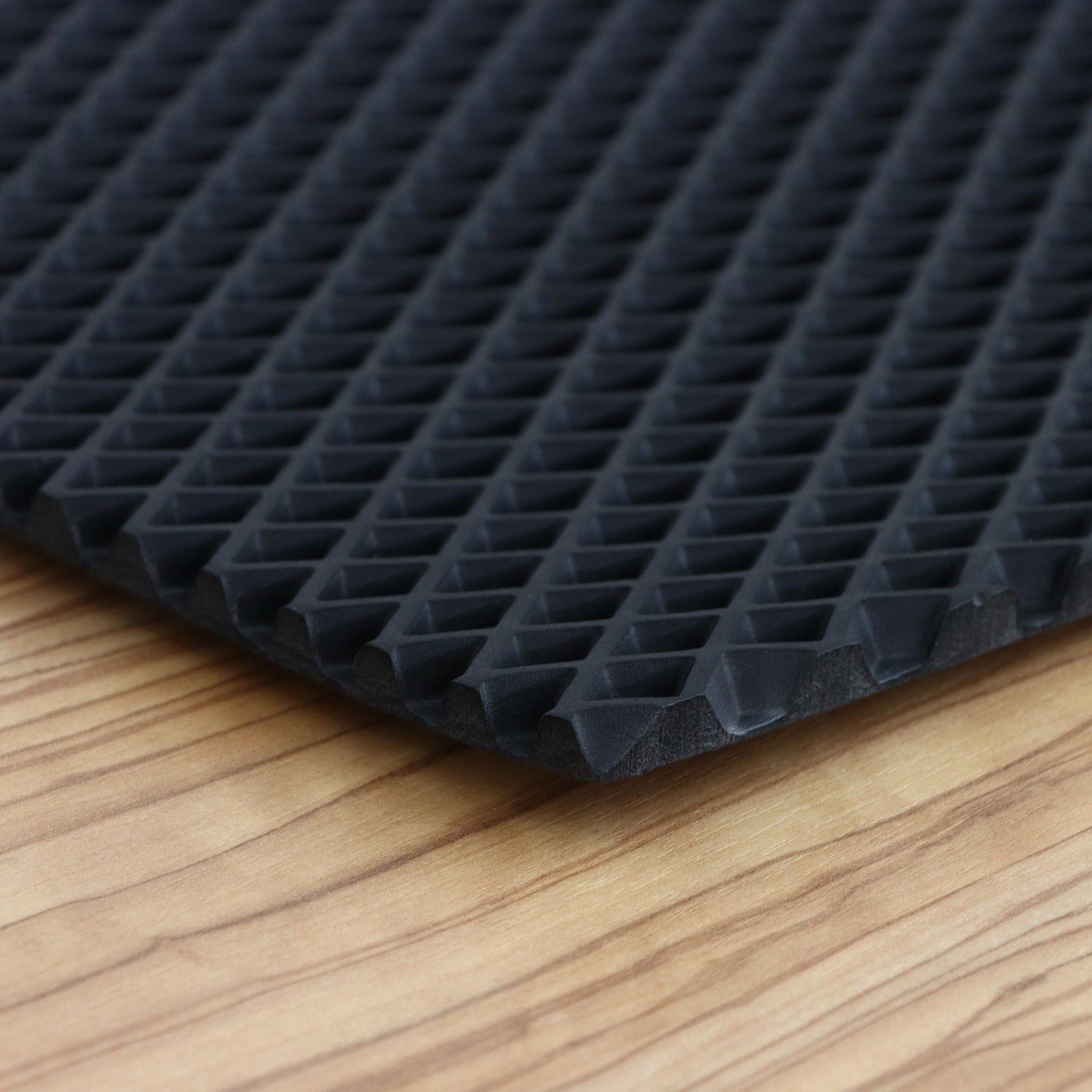 Коврик для сушки посуды EVA, 60×80 см, ячейки ромб, цвет чёрный