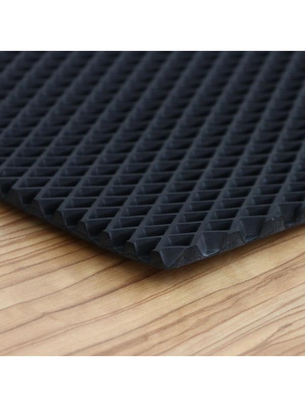 Коврик для сушки посуды EVA, 60×80 см, ячейки ромб, цвет чёрный