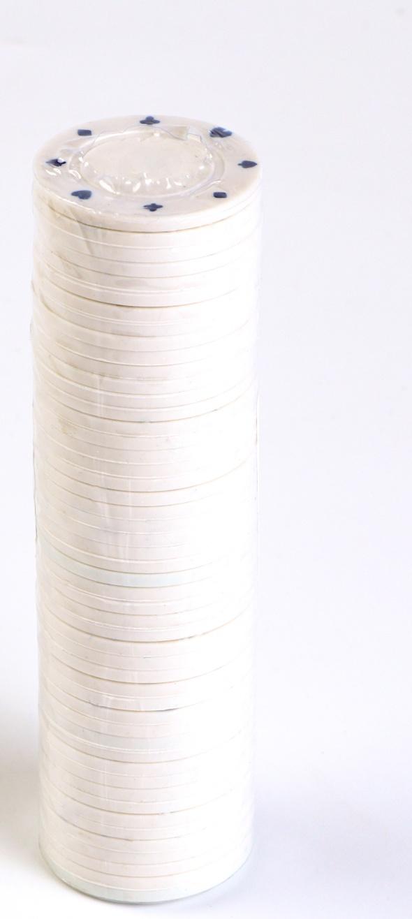 Набор фишек 50 шт, без номинала, белые