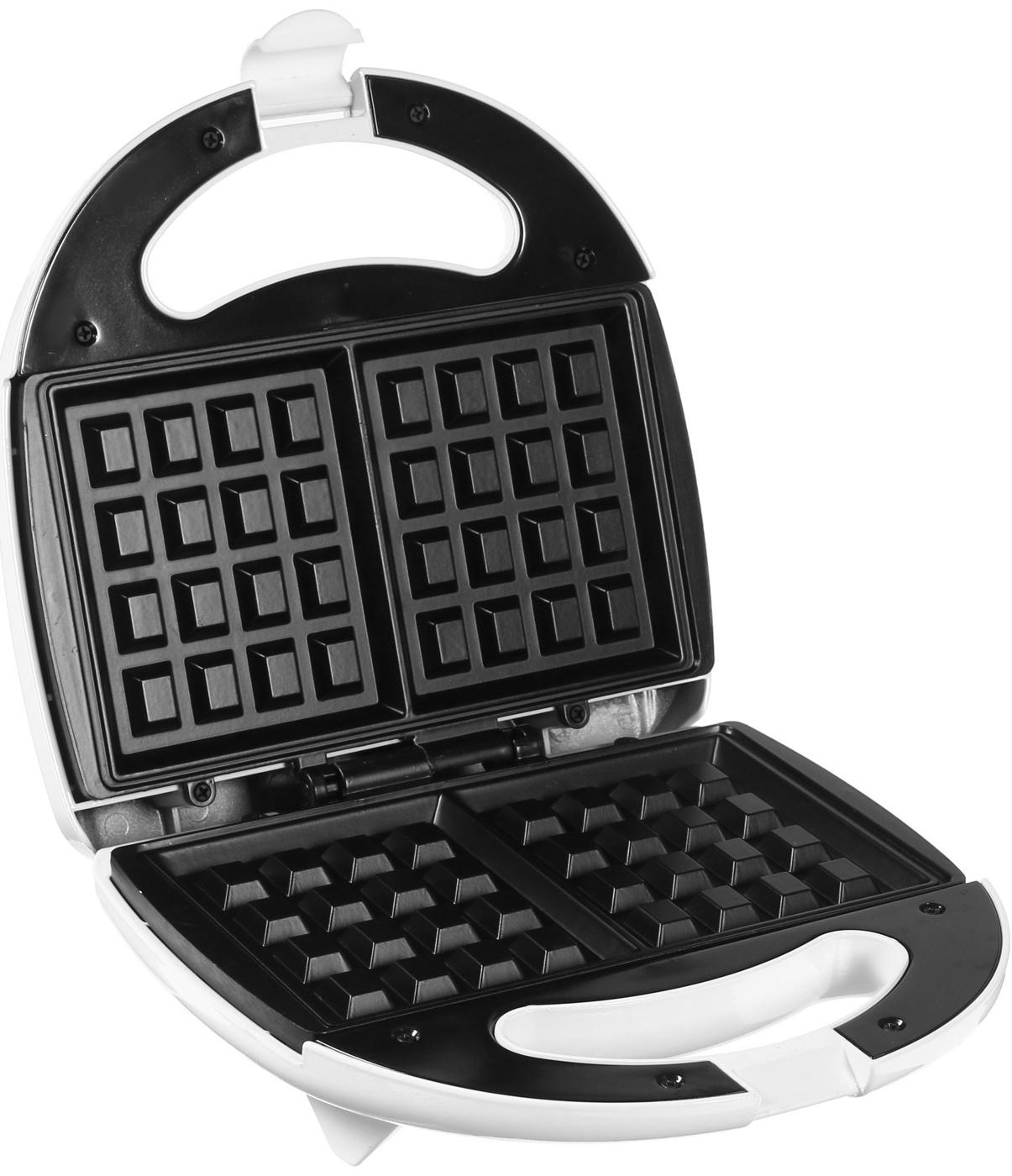 Электровафельница Luazon WV-02, 750 Вт, венские вафли, антипригарное покрытие, белая