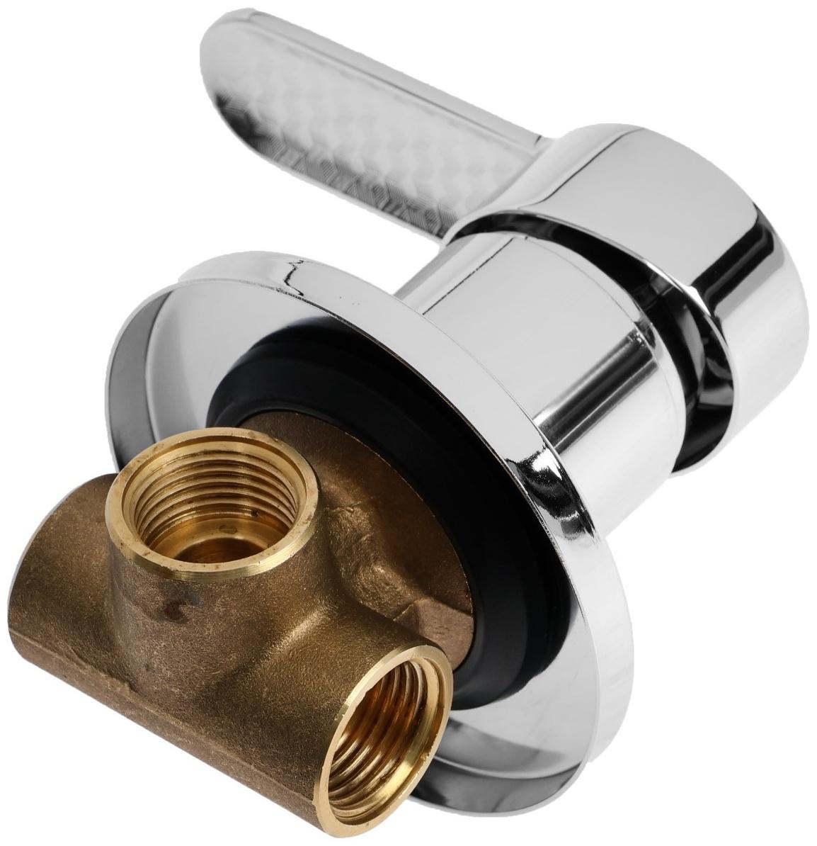 Смеситель для душевой кабины ZEIN, скрытый монтаж, ручка, картридж 35 мм, латунь, хром