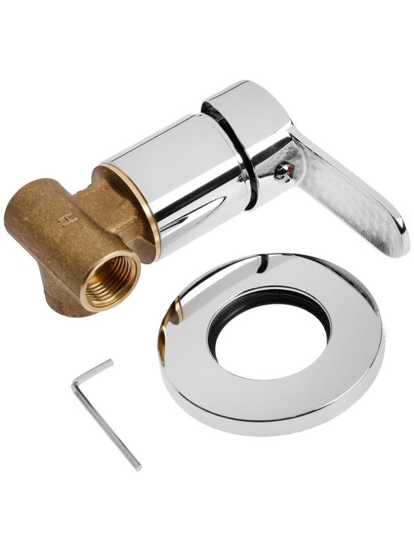 Смеситель для душевой кабины ZEIN, скрытый монтаж, ручка, картридж 35 мм, латунь, хром