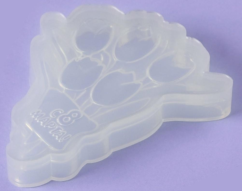 Силиконовый молд для леденцов и шоколада «Букет тюльпанов с 8 марта», 11,5×9,5 см, цвет прозрачный