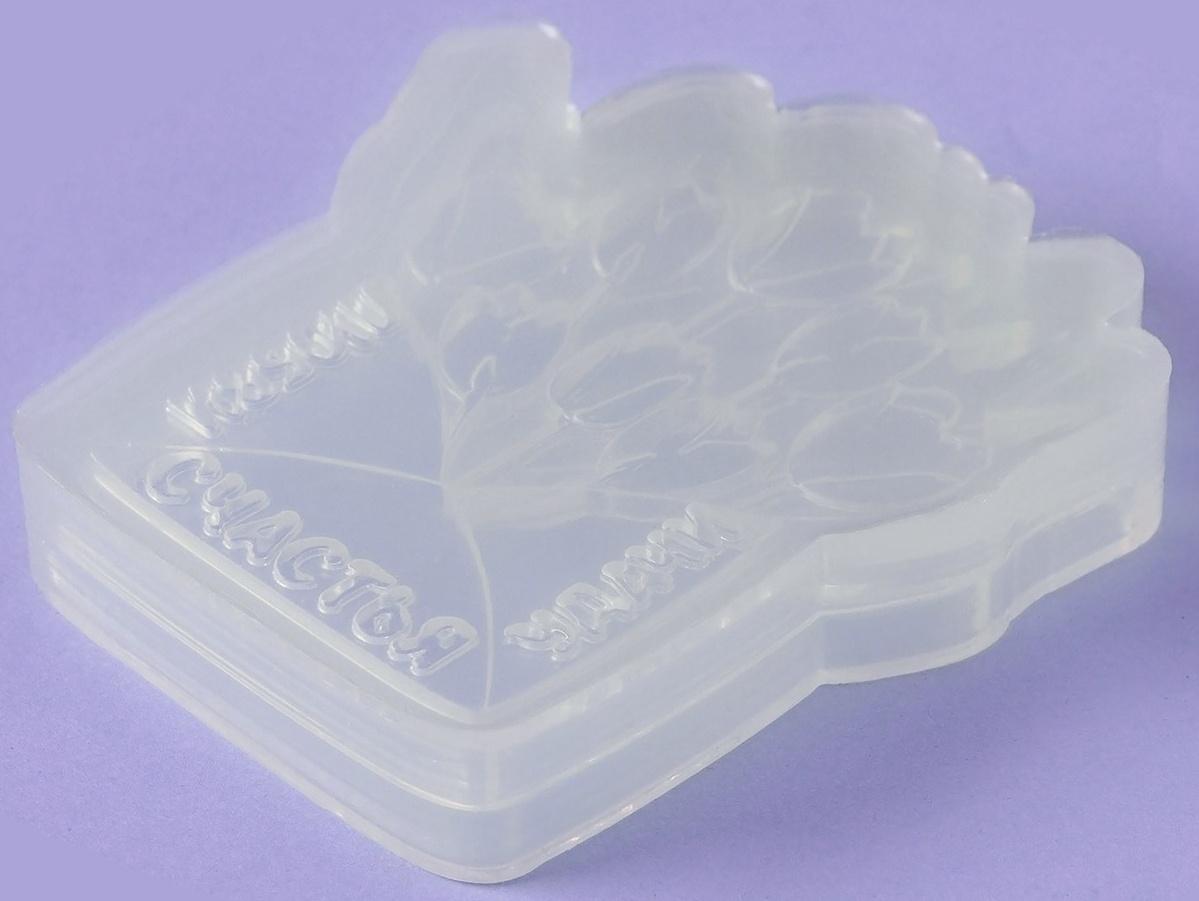 Силиконовый молд для леденцов и шоколада «Конверт с тюльпанами», 9×7,5 см, цвет прозрачный