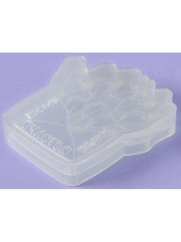 Силиконовый молд для леденцов и шоколада «Конверт с тюльпанами», 9×7,5 см, цвет прозрачный