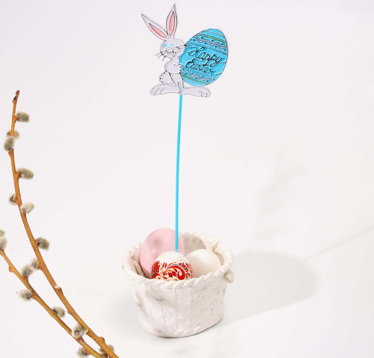 Шпажки «Пасхальный кролик», цвет голубой