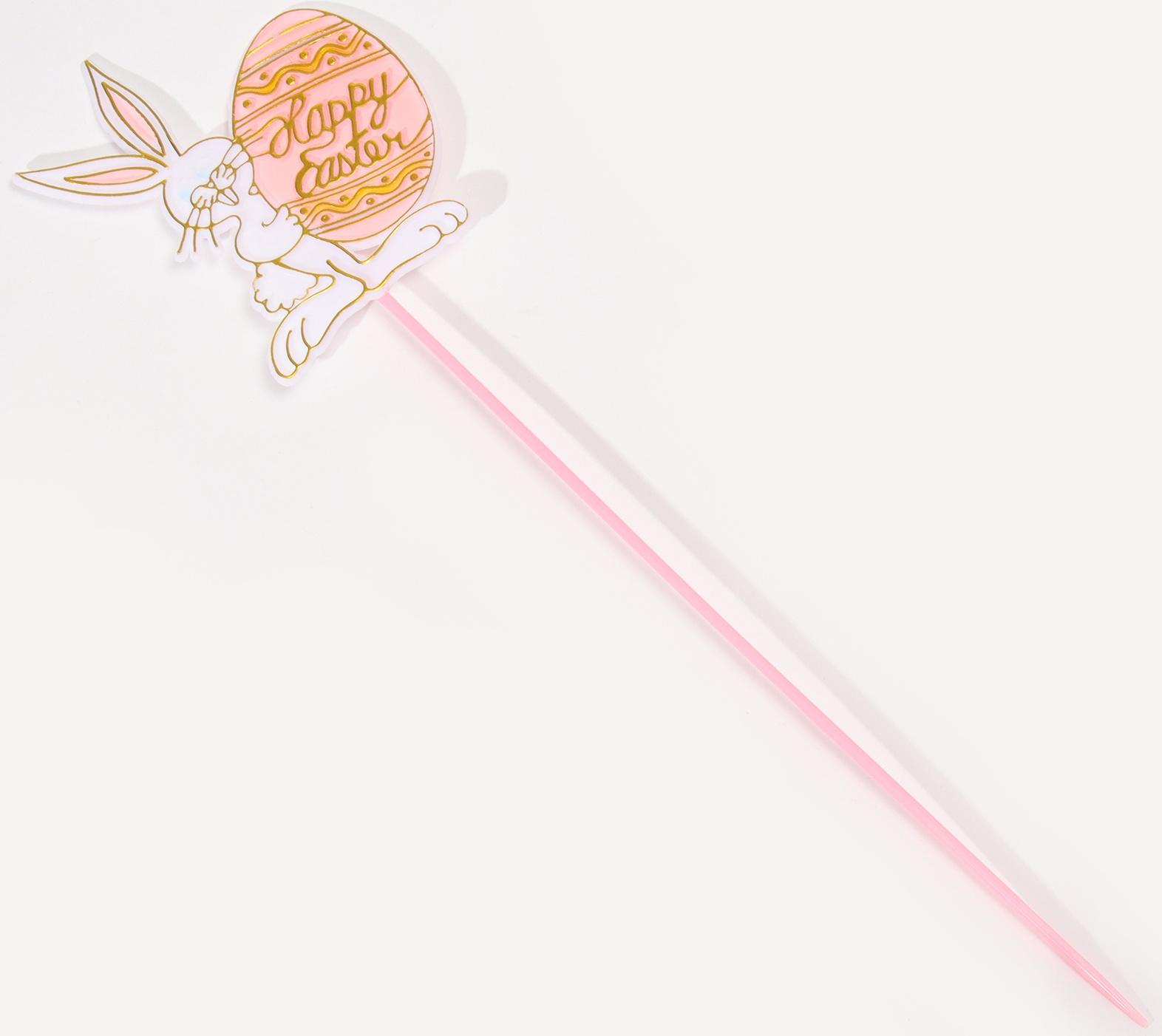 Шпажки «Пасхальный кролик», цвет розовый