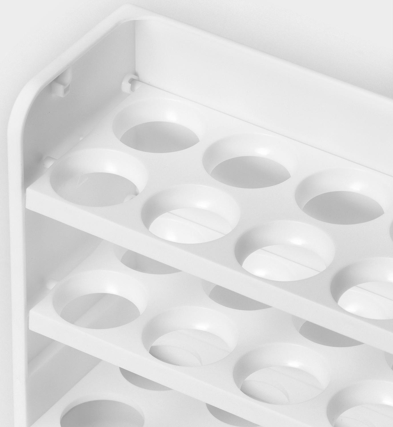 Контейнер для яиц, 30 ячеек, 25×10×19,5 см, цвет белый