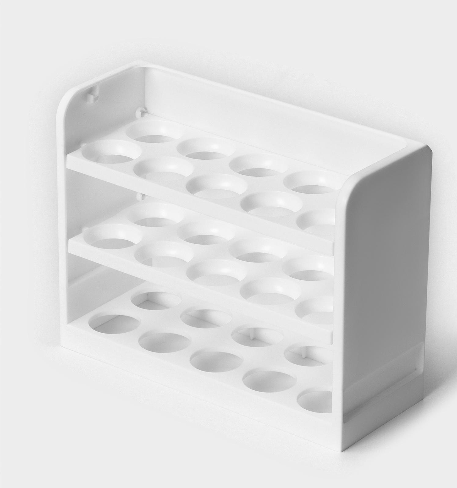 Контейнер для яиц, 30 ячеек, 25×10×19,5 см, цвет белый