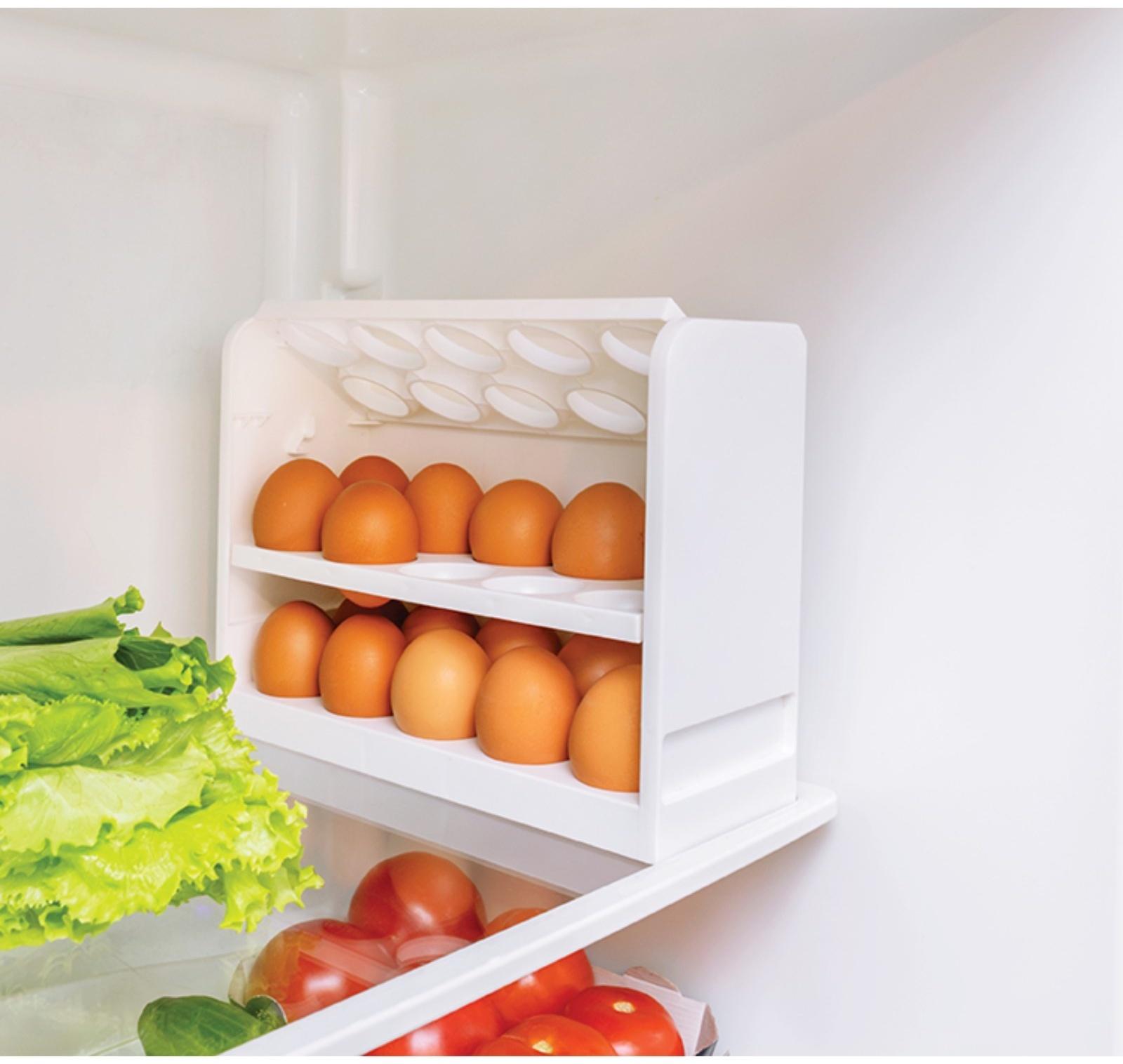 Контейнер для яиц, 30 ячеек, 25×10×19,5 см, цвет белый