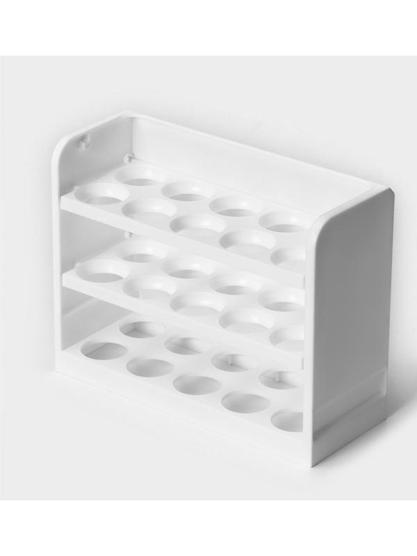 Контейнер для яиц, 30 ячеек, 25×10×19,5 см, цвет белый