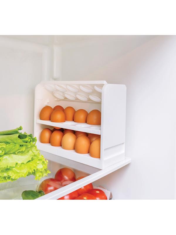 Контейнер для яиц, 30 ячеек, 25×10×19,5 см, цвет белый