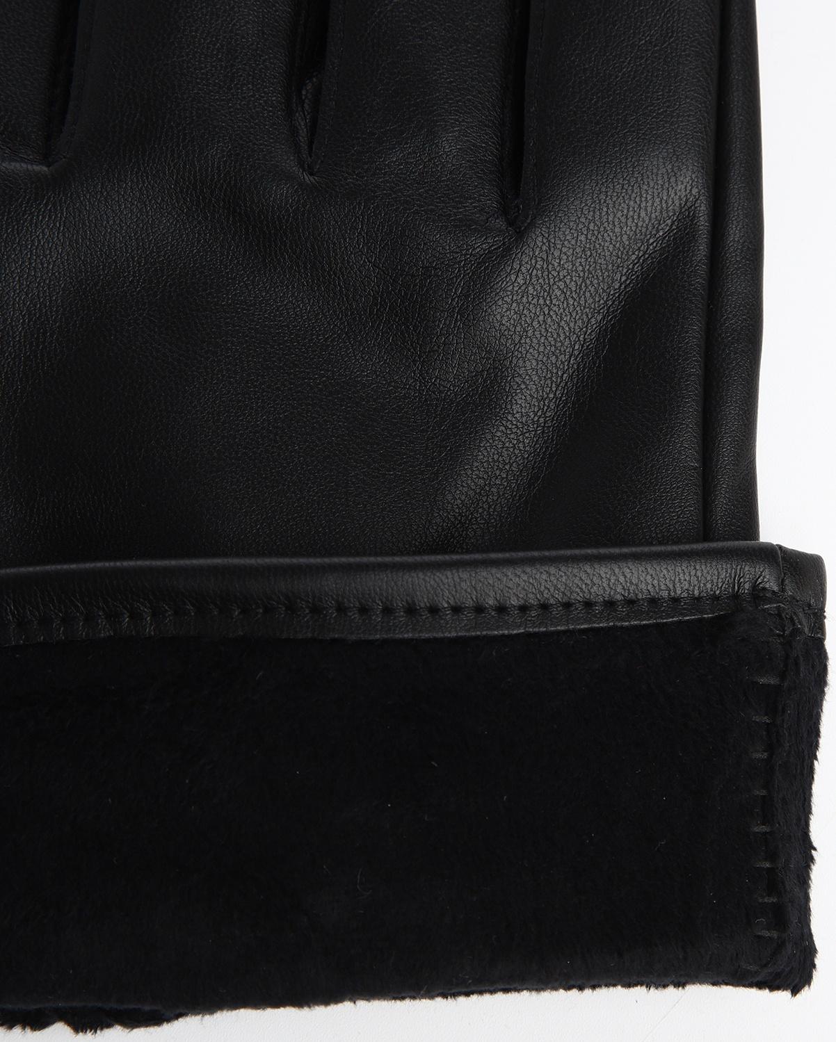 Перчатки муж 23*0,3*9 см, иск кожа, утеплит иск мех, безразмерные, черный