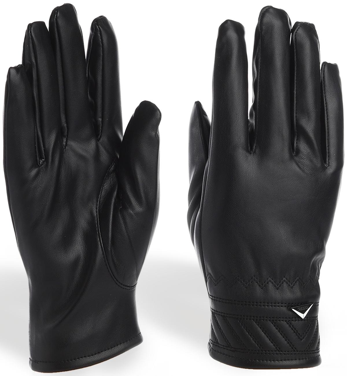 Перчатки муж 23*0,3*9 см, иск кожа, утеплит иск мех, безразмерные, черный