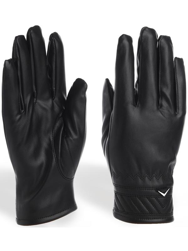 Перчатки муж 23*0,3*9 см, иск кожа, утеплит иск мех, безразмерные, черный