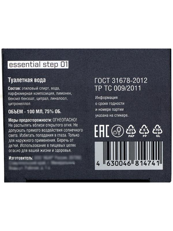 Туалетная вода Essential step 01, 100 мл