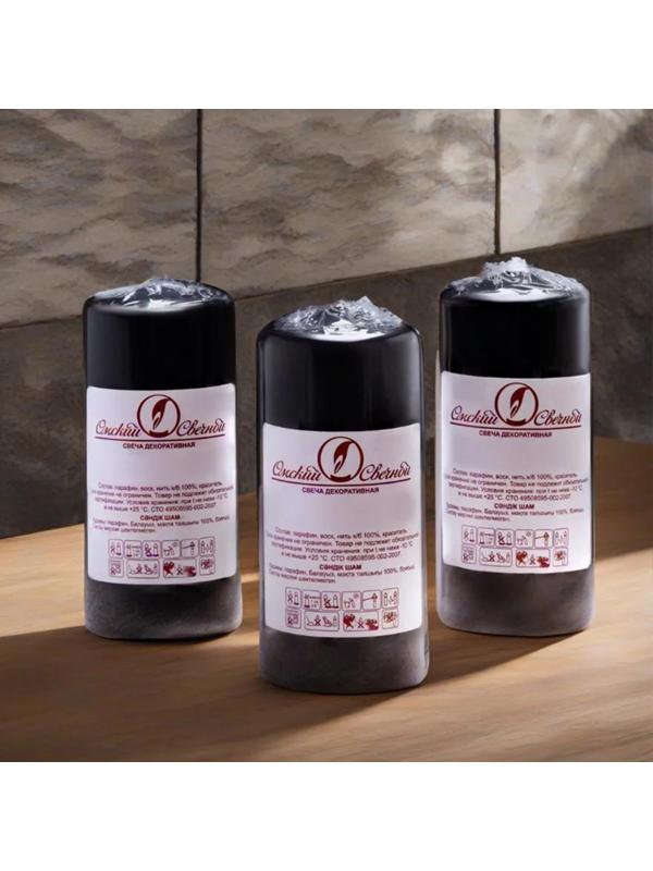 Набор свечей - цилиндров, 4х9 см, набор 3 шт, 11 ч, черная
