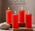 Набор свечей - цилиндров, 4х9 см, набор 4 шт, 11 ч,  красная