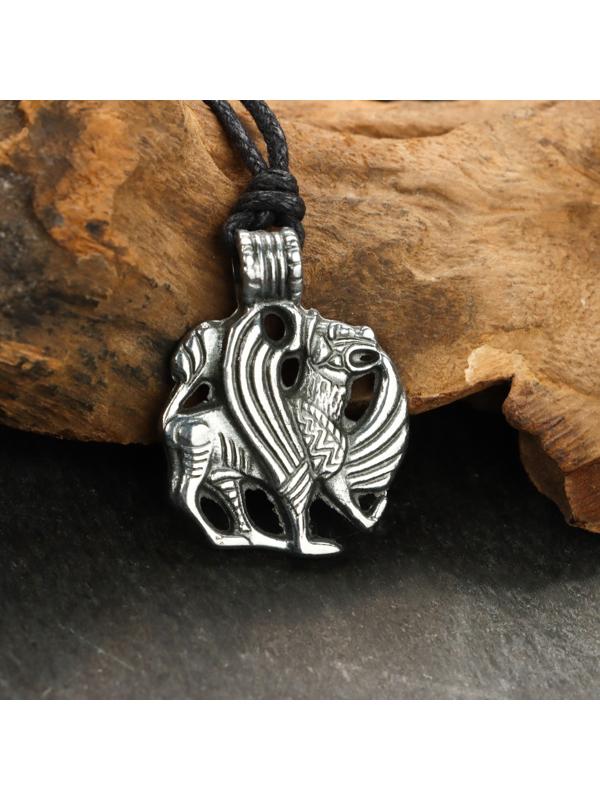 Амулет защитный №22 «Семаргл-Огнебог», 25х27мм, металлический