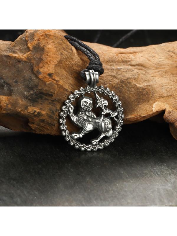 Амулет защитный №23 «Царь-Лев», 25х25мм, металлический