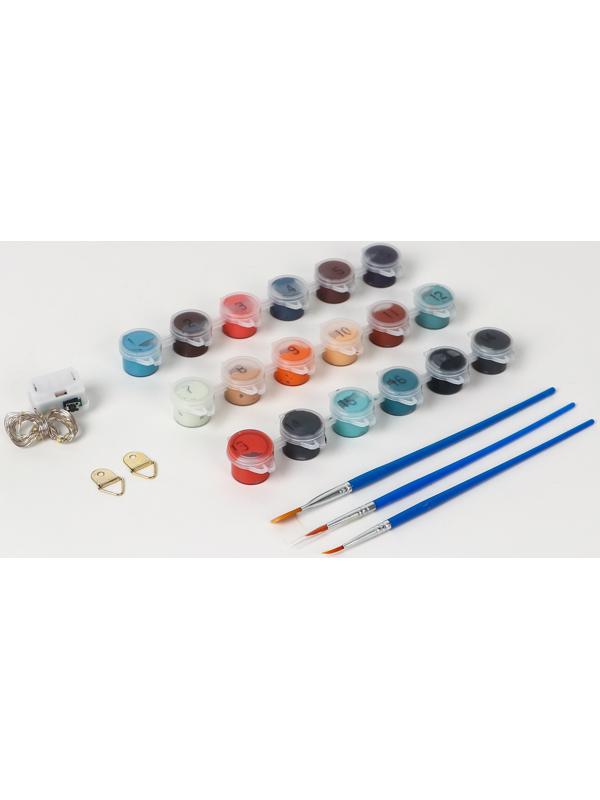 Картина по номерам с подрамником и гирляндой «Замок», 30 х 40 см